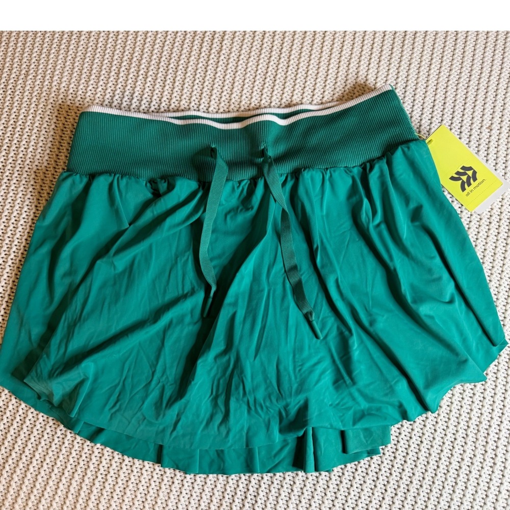 All In Motion Womens Green Active Skort Ribbed Waistband Tennis Skirt Small NWT